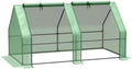 Outsunny 5.9' x 3' x 3' Mini Greenhouse Portable with Zippered Doors Green by Outsunny