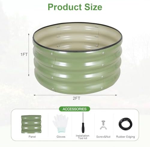 Galvanized Raised Garden Bed- 2Pcs 2x2x1FT Planter Boxes, Green - Image 7