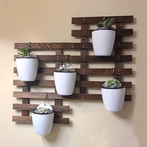 MOUYAT 10 PCS 7 Inch Plastic Wall Mounted Lazy Flower Pots, White Self Watering Hanging Planters with Hooks and Ropes, Water Hanging Plant Pots for Indoor Outdoor Plants - Image 5
