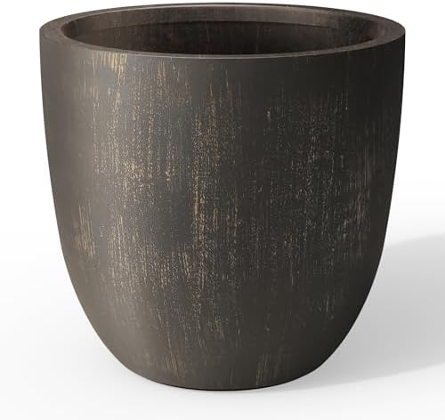 Kante Modern Home Minimalist 18" Dia Vintage BRN Concrete Bowl Planter by Unknown