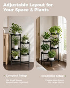 Bamworld Plant Stand Indoor Outdoor 5 Tier Corner Plant Shelf Metal Holder - Image 4