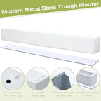 FillTouch 32 x 3.5 x 3.5 Inch 2 Pcs Long Rectangular Planter Box,White - Image 5