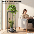 TOSKING 2-Tier Tall & Wide Metal Plant Stand Indoor Outdoor, 41-Inch, Black - Image 6