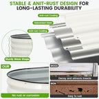 G GOOD GAIN Raised Garden Beds - 6x2x1.4ft Galvanized Planter Boxes Kit with Protective Tape & Gloves & Tools | Oval Metal Outdoor Raised Bed for Gardening Vegetables, Fruits, Flowers, Herbs, White - Image 4
