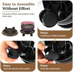 Circloophs 7 Packs Plastic Rolling Plant Caddy with Casters Heavy Duty 12 inches Plant Dolly with Wheels for Moving Heavy Plant Pot Saucers Inddor and Outdoor, Coffee Brown - Image 6