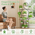 63'' Tall 9-Tier Indoor Plant Stand with Grow Light for Plants Display - Image 6