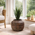 Leaf Extra Large Cachepot Planters, Fibreglass, 27cm Aztec Diamond by Leaf