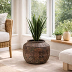 Leaf Large Planters Plant Pots, Fibreglass, 27cm Aztec Diamond - Image 2