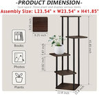 AZERPIAN 5 Tier Tall Plant Stand Indoor Corner Tiered Shelf Metal MDF Board - Image 4