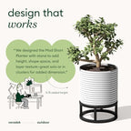 Veradek Mod Series Short Raised Planter - Round Outdoor Planter with Stand - Image 3