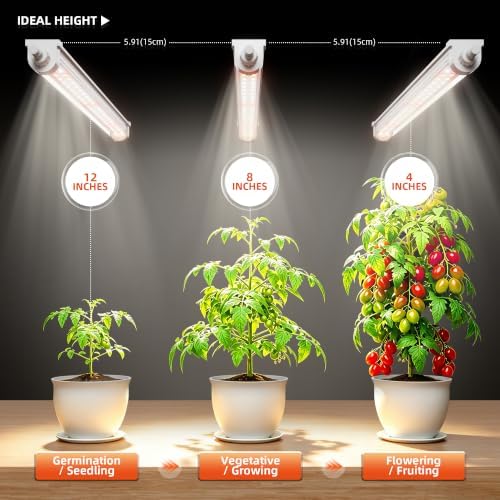 Spider Farmer 1FT LED Grow Lights for Indoor Plants,Full Spectrum (3000K+5000K+660nm),40W (4x10W,200W Equivalent),3-Level Dimmable,IP65 Waterproof,Linkable Design,Plant Light Strip for Shelve,4-Pack - Image 6