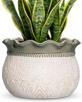 Ceramic Planter, 10 Inch Ceramic Pots for Plants, Beige-Grey by Fivepot