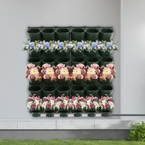 Garden 36 Pockets Self Watering Vertical Planters, Timer Drip Irrigation System, Wall Mounted Stackable Planter Rain Sensor & IPX6 for Balcony Garden, Vegetables, Herbs, Flowers - Image 3