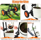 Plant Caddy with Wheels, Heavy Duty Plant Dolly Caddy Cart, 175LBS Plant Mover Cart with Adjustable Grabbing Arm, Strap, Suction Cups for Garden Courtyard Office Indoor Outdoor Pots Use, Black - Image 3