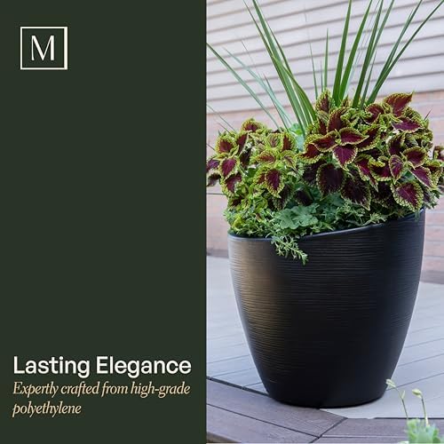 Mayne 8879-B Modesto 20in Round Patio Planter, Black - Image 2