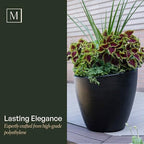 Mayne 8879-B Modesto 20in Round Patio Planter, Black - Image 2