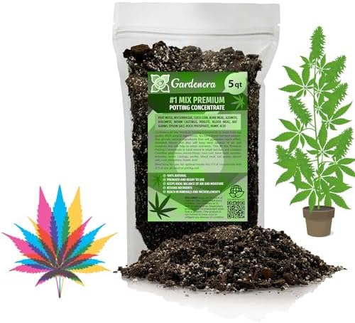 Gardenera Premium Happy Plant Potting Soil Mix - Optimal Nutrient-Rich Blend for Thriving and HIGH-Yield Herbal Plants - 5 Quart by Gardenera