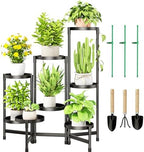 Cawukege 8 Tier Plant Stand Indoor, Tiered Plant Stand Outdoor for Multiple Plants, Corner Plant Shelf for Patio Balcony Porch Garden Living Room House, Black by Cawukege
