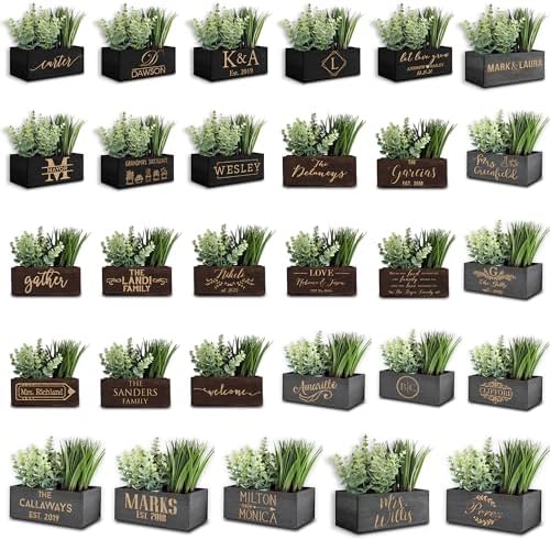 Etchey Personalized Wood Planter Box, Custom Wooden Flower Pot, Name Boxes, Pot, Brown - Image 2