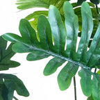 Artificial Tree in Black and White Geometric Planter, Fake Philodendron Tree Silk Tree for Indoor and Outdoor Home Decoration - 70" Overall Tall (Plant Pot Plus Tree) - Image 4