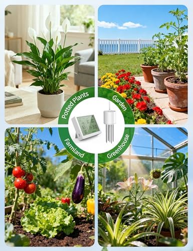 7 in 1 Soil Meter, Digital Soil Test Kit of PH/Sunlight/Fertility/Soil & Air Temp, Humidity Meter for Indoor & Outdoor Plant, Growing Environment Tester with Large LCD Display for Farm, Garden & Lawn - Image 6