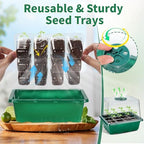 4-Pack Seed Starter Tray with Grow Light and Heat Mat, 48 Cells Seed Starter Kit with Adjustable Humidity Dome and Base, Germination Kit for Seed Growing Plant Propagation - Image 5