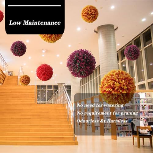 Decorative Plant Ball Decor Artificial Grass Ball Round Dia 20in, Faux Greenery Fake Plants Extra Large, Green Grass Moss Balls, Decor Greenery Eucalyptus Topiary Ball - Image 3
