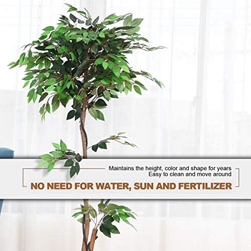 BestComfort 5.5 Feet Artificial Ficus Silk Tree, Decorative Indoor House Fake Plant, Artificial Leafy Tree Faux Potted Indoor Floor Plant for Home Office Decor - Image 4