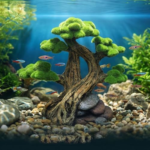 Resin Moss Tree Sculpture Decorative Tree Plant for Fishtanks Beautiful Natural Lookings Underwater Scene Ornament Fishtanks Landscape Accessories - Image 4