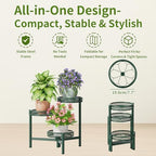 Plant Stand Indoor Outdoor, 3 Tier Corner Metal Flower Display Holder Shelf, Folding Tall Plant Rack for House Patio Balcony Porch Garden Living Room, Heavy Duty Anti-Rust Wrought Iron - GreenFlower - Image 5