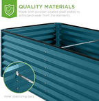 Best Choice Products 6x3x2ft Outdoor Metal Raised Garden Bed, Deep Root Box Planter for Vegetables, Flowers, Herbs, 269 Gallon Capacity, 100% Non Toxic Materials - Peacock Blue - Image 6