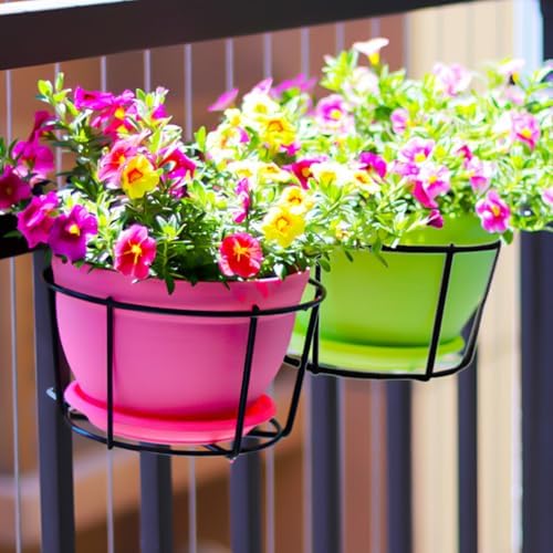 Toddmomy 6pcs Wall Planter Brackets Metal Flower Box Hangers for Balcony Easy to Install Planter Iron Stands for Indoor and Outdoor Use for Hanging Plants and Decorations - Image 7