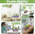 Glass Plant Propagation Station with 5 Test Tubes Colorful Planter Vase - Image 5