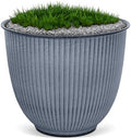 Headwind Robert Allen Natural Ironstone Decorative Planter, Archer Collection, Steel Blue, 8-inch by Headwind