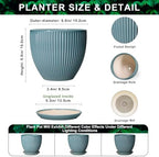6 Inch Plant Pot Indoor, Ceramic Pots for Snake Succulent Plants, Decorative Round Flower Pots with Drainage Hole and Saucer, Modern Planter, Bookshelf Decor, Gifts for Men Women, Glaze Blue - Image 2