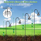 ANIDEER 84" Shepherds Hooks for Outdoor, Heavy Duty Garden Bird Feeder Pole Hanging Bird Feeder, Solar Light Lanterns, Outdoor Plant Hanger Hook with 7 Base Prongs, 2 Packs - Image 4