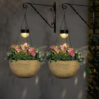 BAYN 2 Packs Solar Hanging Basket Planters for Plants Outdoor - Image 6