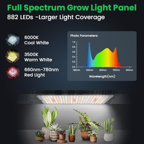 Garpsen Plant Light, 882 LEDs Full Spectrum 6000K Grow Light Panel, 6Panels - Image 4