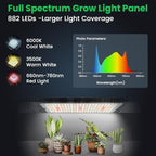 Garpsen Plant Light, 882 LEDs Full Spectrum 6000K Grow Light Panel, 6Panels - Image 4