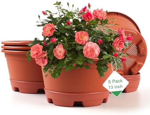 KPUVX Outdoor Flower Pots, 13 inch, 5 Packs by KPUVX