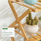 Plant Stand, Bamboo Flower Pot Display Rack Modern Flower Shelf Living Room Floor-standing Multi-layer Foldable Indoor Balcony Succulents Ladder Shelf ,A-70*25*100cm - Image 6
