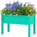 Small HDPE Raised Garden Bed, Elevated Planter Box with Legs, Outdoor All-Weather Planter Raised Beds for Seeds, Herbs, Flowers, Vegetables (Aruba Blue) by BIVODA