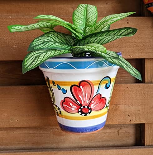 Spanish Wall Planter, Flower Pot, Planter, Wall Pocket 5.5""D - Image 2