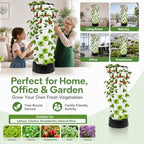 80 Planting Holes10-Tier Hydroponic Grow Tower Kit PP Hydroponic Gardening Tower System Vertical Indoor Garden Kit 7.93 Gallons Water Tank for Home Garden Lettuce Strawberry (7.93 Gallons Water Tank) - Image 5