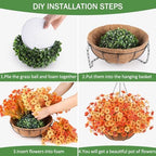 AGIRL 2 Set Fall Artificial Hanging Flowers with Baskets for Outdoors - Image 4