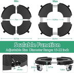 VANCASTLE Plant Caddy with Lockable Wheels 15-22'' Adjustable Plant Stand - Image 2