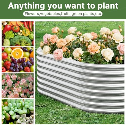 2 Pack Tall 8x4ft Galvanized Raised Garden Bed Outdoor, Metal Garden Bed for Vegetables, Above Ground Garden Box for Flower, Steel Raised Beds for Gardening - Image 6
