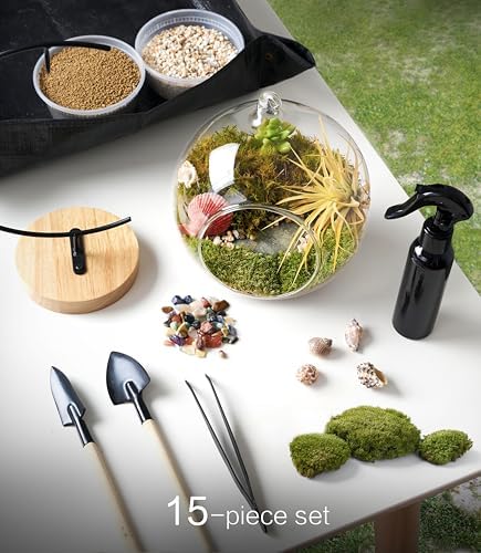 LuckyRunes DIY Glass Terrarium Kit with Live Moss & Mini Tools - Image 2