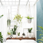 Mkono 35 Inch Macrame Plant Hanger Set of 2 and 43"/35"/29" Macrame Plant Hangers with Pots Set of 3, Indoor Different Size Hanging Planter - Image 3