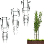 46 Inch Height 3PCS PVC Green Hexagon Folding Tomato Cage,Climbing Plant Support Tower Vegetable Stake Trellis by MTBGarden